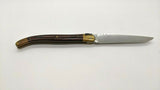 Vtg Laguiole Rossignol #7272 Folding Pocket Knife Wood Scales Blk Leather Pouch