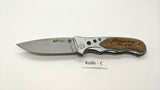 MTech USA MT-423 Folding Pocket Knife Liner Lock Plain Edge Aluminum/Wood Handle