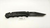 Coast DX330 Combination Blade Folding Pocket Knife Liner Lock Black Nylon Handle