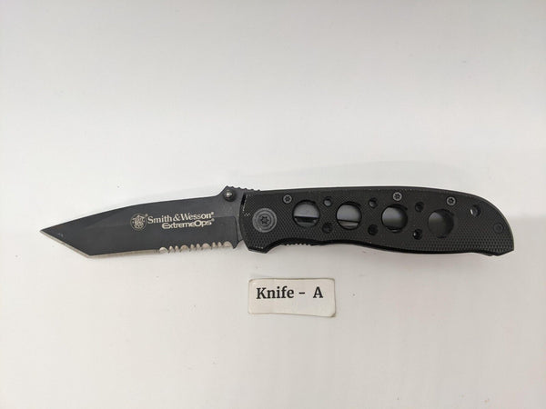 Smith & Wesson Extreme Ops CK5TBS Folding Tactical Knife Tanto Combo Liner Lock