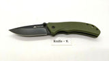 Ozark Trail 19460 Folding Pocket Knife Plain Edge Liner Lock Black SS Green G10