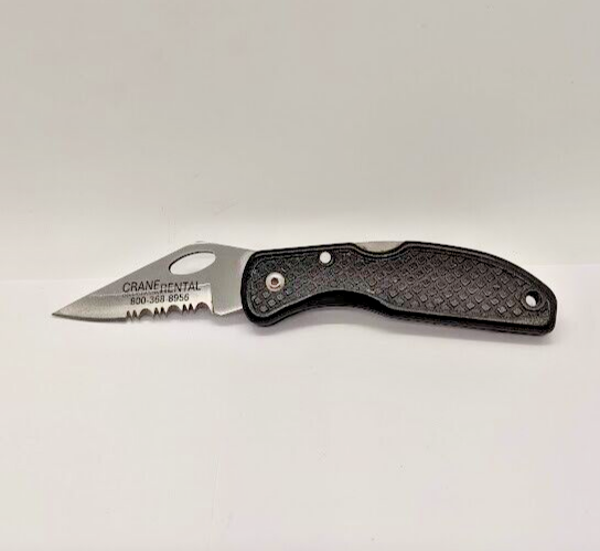Maxam "Crane Rental" Clip Point Combination Blade Lock Back Folding Pocket Knife