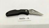 Maxam Small Black Falcon Folding Pocket Knife Lockback Combo Edge Plastic Handle