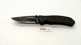 Husky Black Single Combo Edge Blade Folding Pocket Knife Liner Lock **Various**