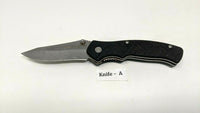 Stanley Tactical Folding Pocket Knife Black Rubber Handle Plain Liner Lock