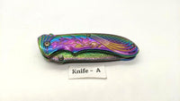 Femme Fatale FF-A008 Folding Pocket Knife Spring Assisted Rainbow Plain Liner SS