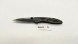 Guidesman Mini Skeleton Folding Pocket Knife Plain Edge Frame Black Stainless