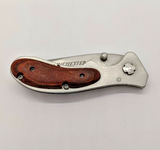Winchester Drop Point Plain Edge Frame Lock Wood Inlay Handle Folding Pocket Kni