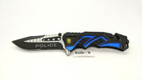 MTech USA MT-A865 Police Rescue Folding Pocket Knife Combo Liner Assisted Blue