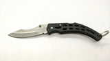 Frost Cutlery Lockback Folding Pocket Knife Plain Edge Black Glass Filled Nylon