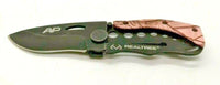 Realtree AP Pink Camo Folding Pocket Knife Plain Edge Frame Lock Blk Stainless