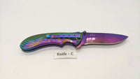 Femme Fatale FF-A008 Folding Pocket Knife Spring Assisted Rainbow Plain Liner SS