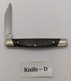 Buck #379 Solo Folding Pocket Knife 3 Pin Wood Handle Brass Bolsters Clip Point