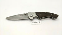 Ozark Trail Folding Pocket Knife Stainless Steel Framelock Plain Edge Wood Inlay