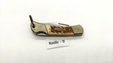 Sharp #800 Japan Folding Pocket Knife Single Plain Edge Lockback Stag/Antler