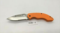 Ozark Trail Outdoor Equipment Folding Pocket Knife Combo Edge Liner Lock Orange