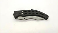 Frost Cutlery Lockback Folding Pocket Knife Plain Edge Black Glass Filled Nylon