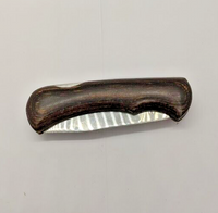 Gesco Stainless Steel Taiwan Drop Point Plain Edge Wood Handle Folding Knife