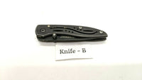 Guidesman Mini Skeleton Folding Pocket Knife Plain Edge Frame Black Stainless