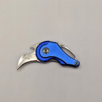 Appalachian Trail Small Folding Pocket Knife Hawkbill Bottle Opener Blue