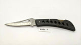 Frost Cutlery Large Folding Pocket Knife Combination Edge Lockback Black Plastic