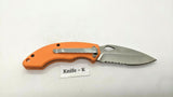 Ozark Trail Outdoor Equipment Folding Pocket Knife Combo Edge Liner Lock Orange