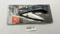 Ozark Trail Folding Pocket Knife Combo Edge Lockback Black Plastic Stainless