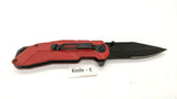 Craftsman Tactical Folding Pocket Knife Combo Edge Blade Liner Lock Red Plastic