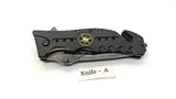 Special Forces Tactical Rescue Folding Pocket Knife Combo Edge Liner G10 Black