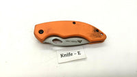 Ozark Trail Outdoor Equipment Folding Pocket Knife Combo Edge Liner Lock Orange