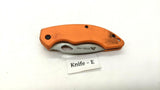 Ozark Trail Outdoor Equipment Folding Pocket Knife Combo Edge Liner Lock Orange