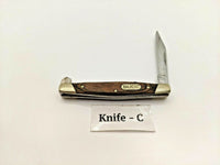 Buck 375 Folding Pocket Knife Brown Wood w/Stainless Steel Bolsters **Damage**