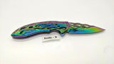 MTech USA Ballistic MT-A822 Folding Pocket Knife Spring Assisted Plain Rainbow