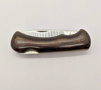 Gesco Stainless Steel Taiwan Drop Point Plain Edge Wood Handle Folding Knife