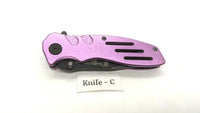 Smith & Wesson Extreme Ops SWA24SP Folding Pocket Knife Combo Edge Liner Pink