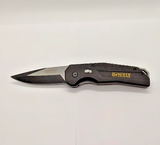 Dewalt Liner Lock Plain Edge Drop Point Blade Black Folding Pocket Knife