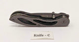 Northwest Trail W9340 Folding Pocket Knife Plain Edge Liner Lock Black Skeleton