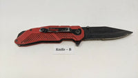 Craftsman Tactical Folding Pocket Knife Combo Edge Blade Liner Lock Red Plastic