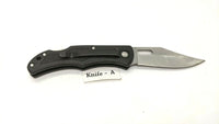 ParaForce Folding Pocket Knife Lockback Plain Edge ABS Plastic Handle Belt Clip