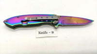 Tac-Force TF-862 USA Design Folding Pocket Knife Plain Edge Frame Lock Rainbow