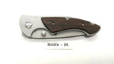 Ozark Trail Folding Pocket Knife Stainless Steel Framelock Plain Edge Wood Inlay