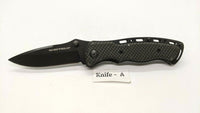 Sheffield Black Carbon Fiber Style Folding Pocket Knife Plain Edge Liner Lock