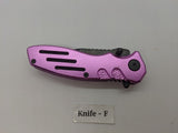 Smith & Wesson Extreme Ops SWA24SP Folding Pocket Knife Combo Edge Liner Pink