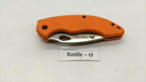 Ozark Trail Outdoor Equipment Folding Pocket Knife Combo Edge Liner Lock Orange