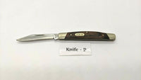 Buck #379 Solo Folding Pocket Knife 3 Pin Wood Handle Brass Bolsters Clip Point