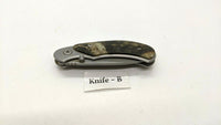 Browning Model 5098 Folding Pocket Knife Plain Edge Frame Lock Camo Rubber & SS