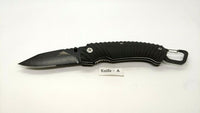 High Sierra Single Blade Folding Pocket Knife Combo Edge Liner Lock Carabiner