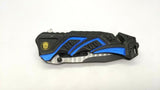 MTech USA MT-A865 Police Rescue Folding Pocket Knife Combo Liner Assisted Blue