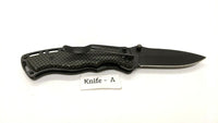 Sheffield Black Carbon Fiber Style Folding Pocket Knife Plain Edge Liner Lock