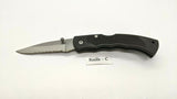 Ozark Trail Folding Pocket Knife Combo Edge Lockback Black Plastic Stainless